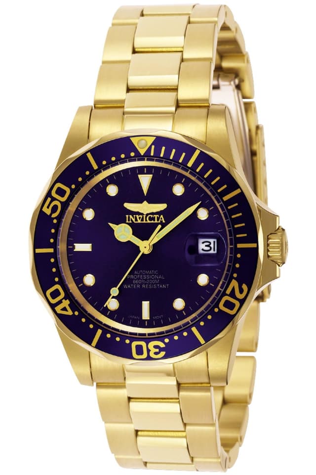 Angebot: Invicta Pro Diver Edelstahl Herren Automatikuhr - 40mm Gold/Blau ⌚🌟