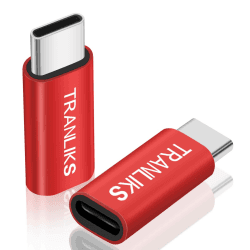 TRANLIKS Lightning auf USB C Adapter, 2 Stück - Rot ⚡