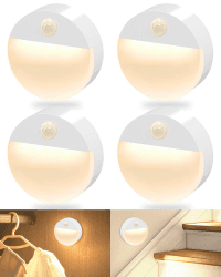 🌙✨ FLOWood Nachtlicht mit Bewegungsmelder, 4 Stück Treppenbeleuchtung LED 🚶‍♂️💡 Angebot bei HelloDeals