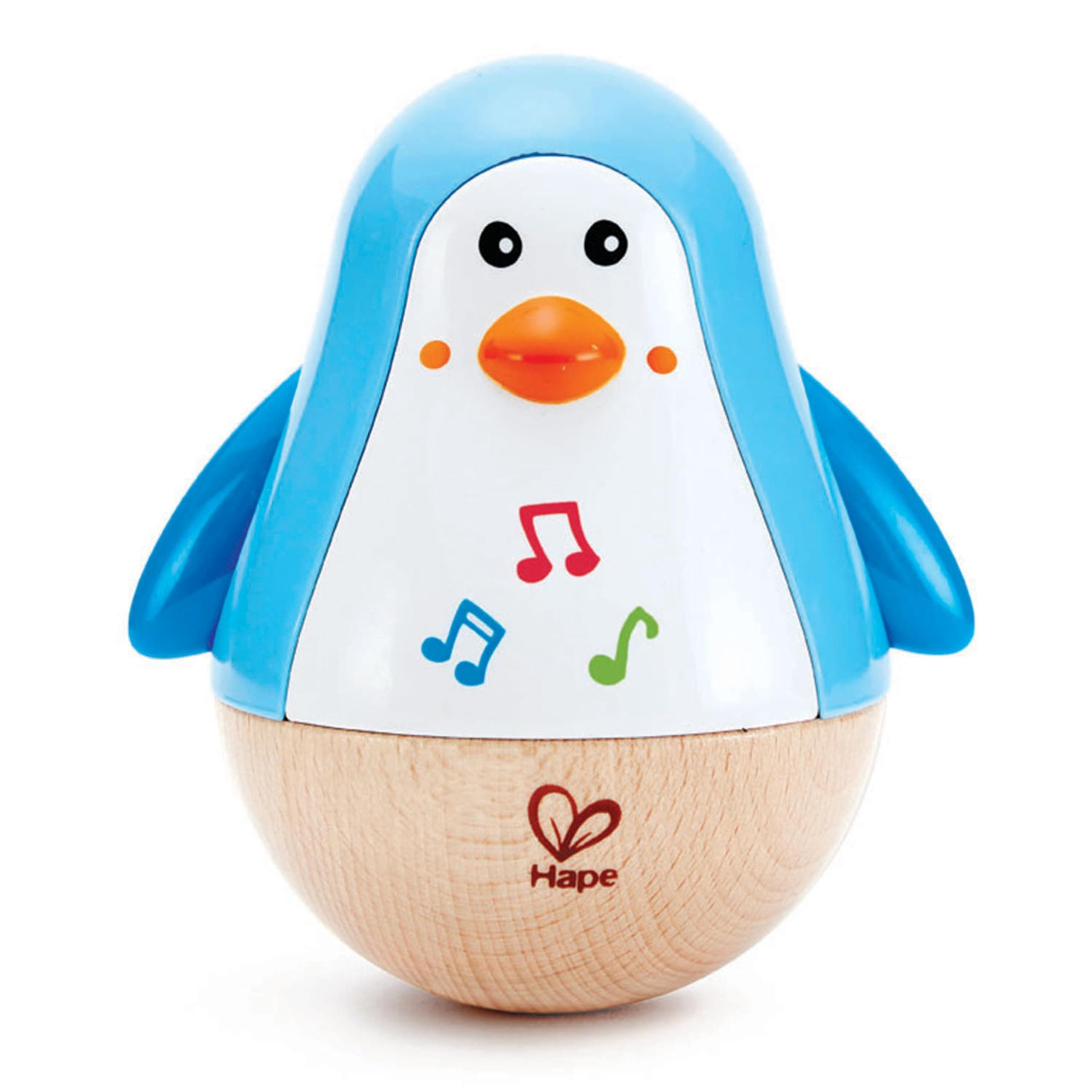 🐧 Hape Stehauf-Pinguin aus Holz - Babyspielzeug ab 6 Monate 🎶