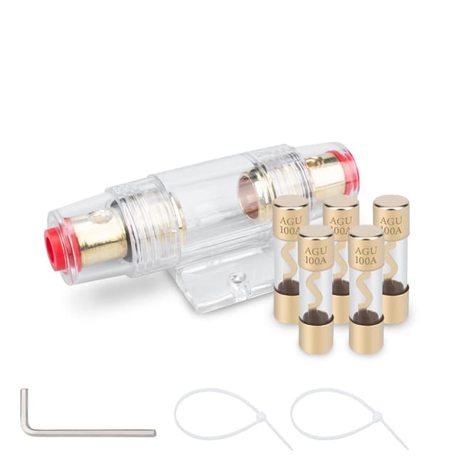 🔥 Super Angebot! Innfeeltech 5 Stück vergoldetes Glas 100A AGU Sicherung