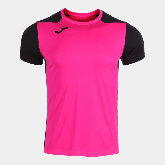 👕 RABATT! Joma Herren 102223 Kurzarm-T-Shirt in Fluoreszierendes Rosa Schwarz