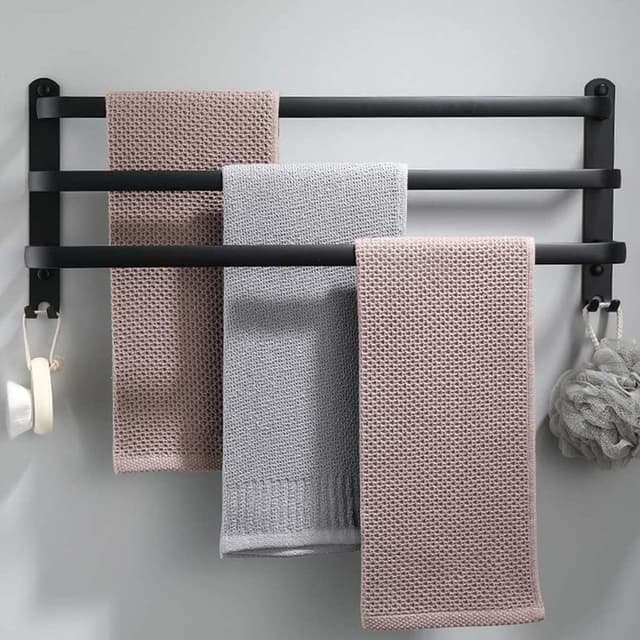 Handtuchhalter Ohne Bohren - Schwarz - Badezimmer Zubehör Set