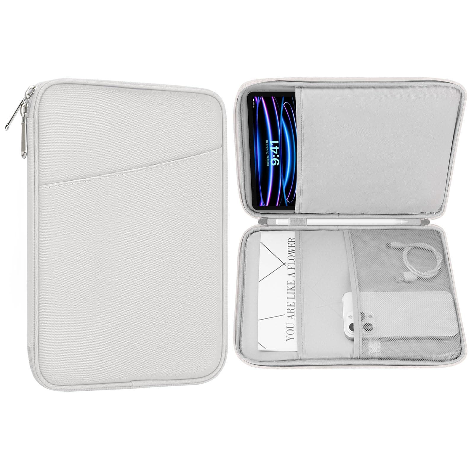 MoKo 9-11 Zoll Tablet Sleeve Tasche - Grau/Weiß 💻📱