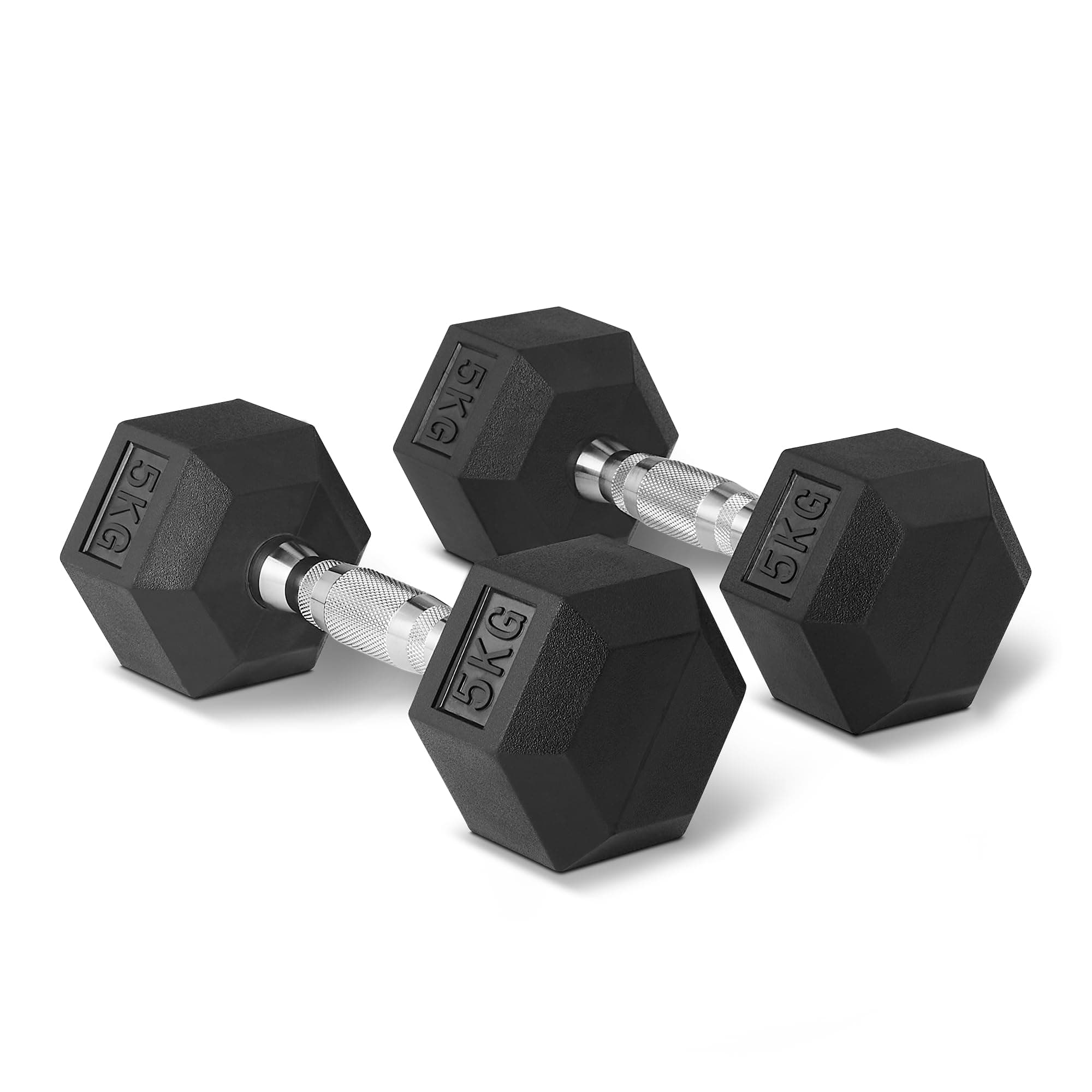 🏋️‍♀️ Amazon Basics Gummiummantelte Sechskant-Hantelgewichte Set 5 kg