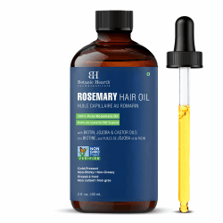 🌿🌹 Botanic Hearth 100% reines Rosmarinöl für Haarwachstum mit Biotin | Haarstärkungsbehandlung | Pflegend & Volumenverleihend | Mit Jojobaöl & Rizinusöl | Non-GMO bestätigt | 2 fl oz Rosmarin 2 fl oz