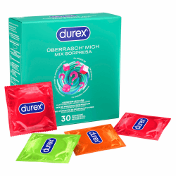 Durex Überrasch Mich Kondome-Mix 🎉 - Mischung mit 4 verschiedenen Kondom-Sorten zum Ausprobieren - 30er Pack (1 x 30 Stück)