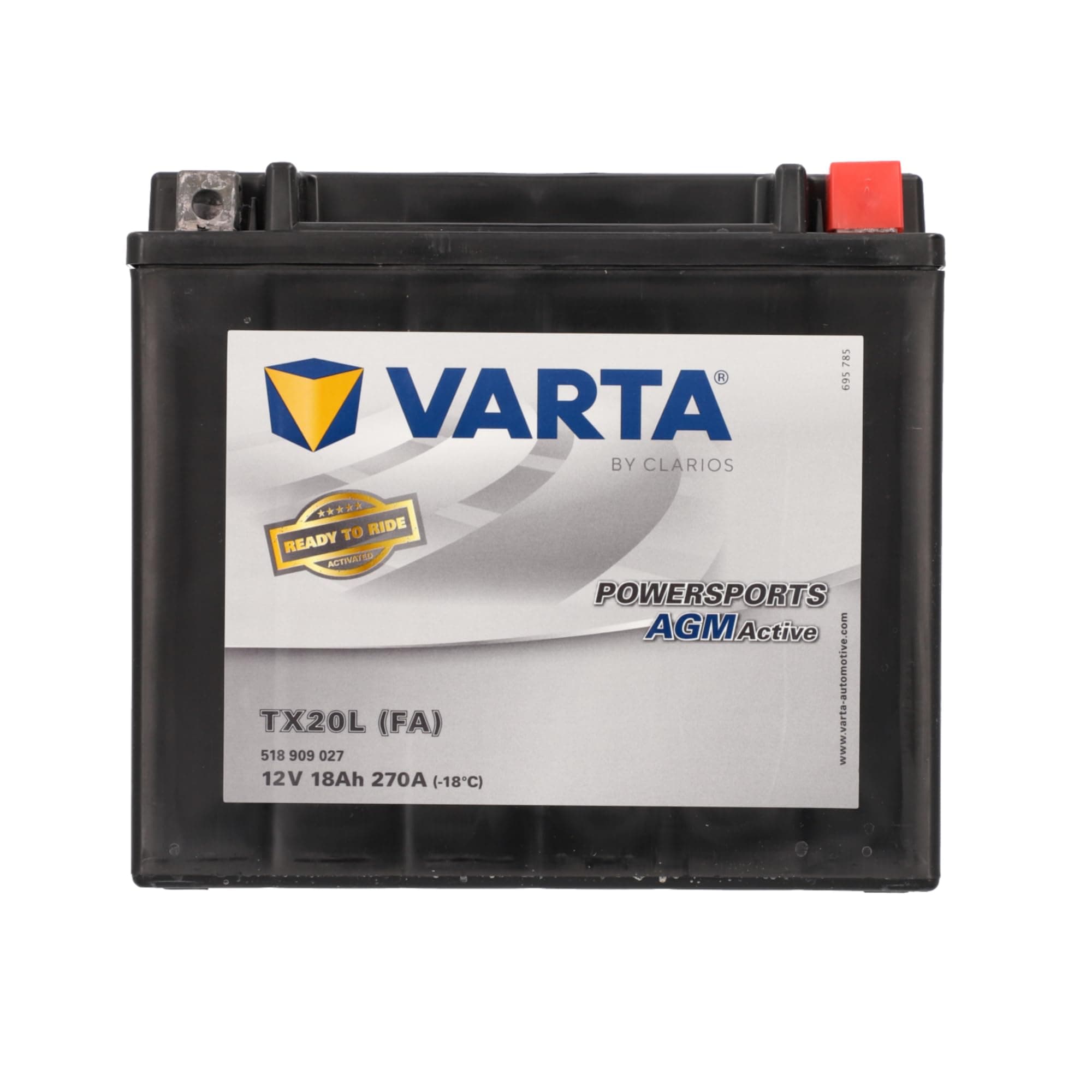 🏍️ VARTA Motorradbatterie 18 Ah / 270 A Powersports Active AGM - Schwarz 🏍️