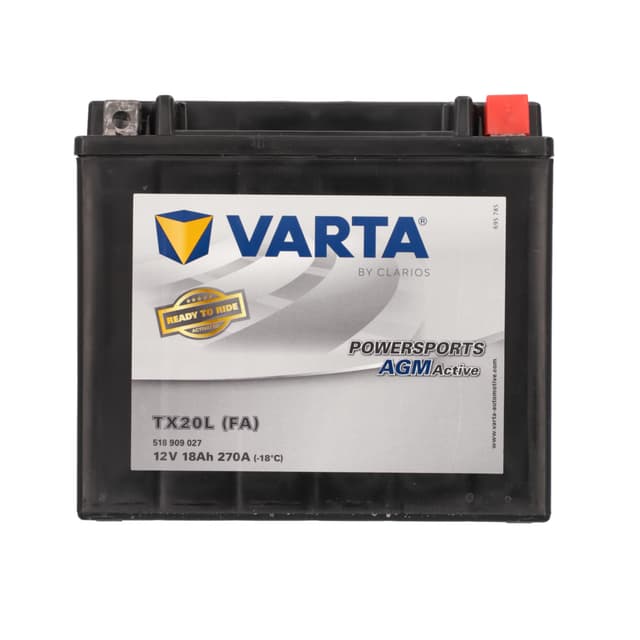🏍️ VARTA Motorradbatterie 18 Ah / 270 A Powersports Active AGM - Schwarz 🏍️