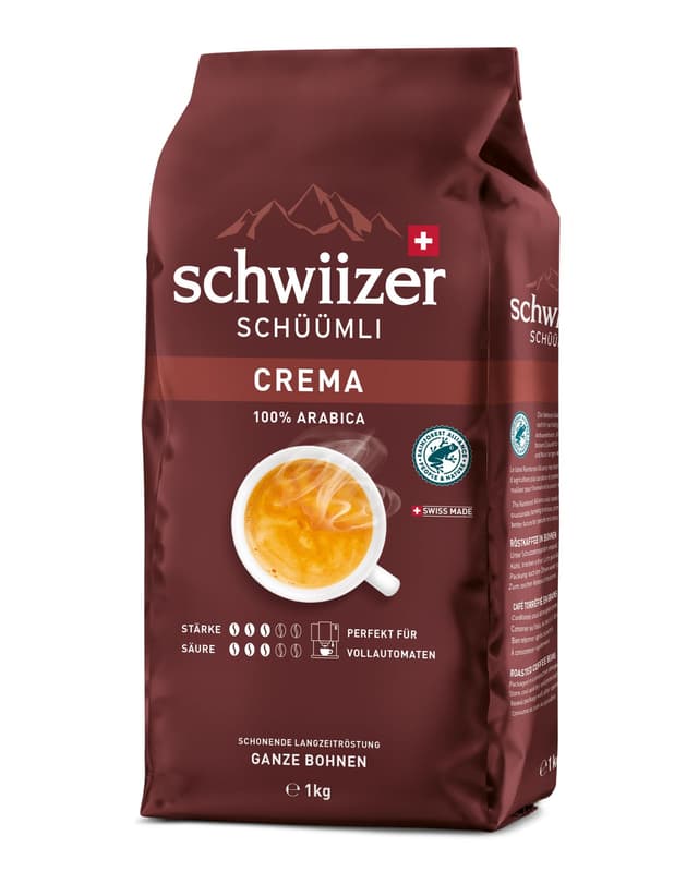 Schwiizer Schüümli Crema 1kg - Arabica Kaffeebohnen 🌿☕️