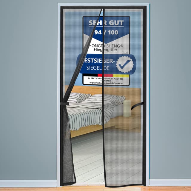 🪲🚪 HONGTAISHENG Fliegengitter Tür Magnet, 85x200cm 🏡 Automatisches Schließsystem | Insektenschutz Balkontür ohne Bohren