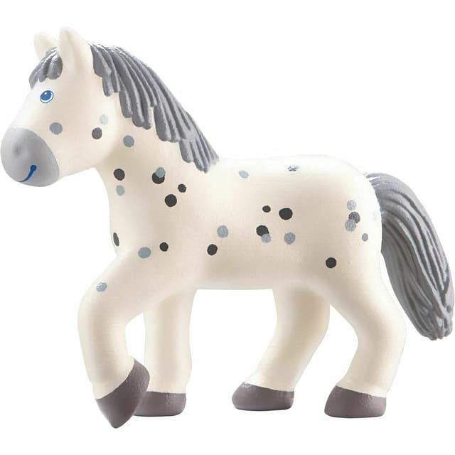 🐴🧸 HABA 302011 Little Friends - Pferd Pippa Puppe, Schwarz - Grau 🖤