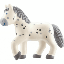 🐴🧸 HABA 302011 Little Friends - Pferd Pippa Puppe, Schwarz - Grau 🖤
