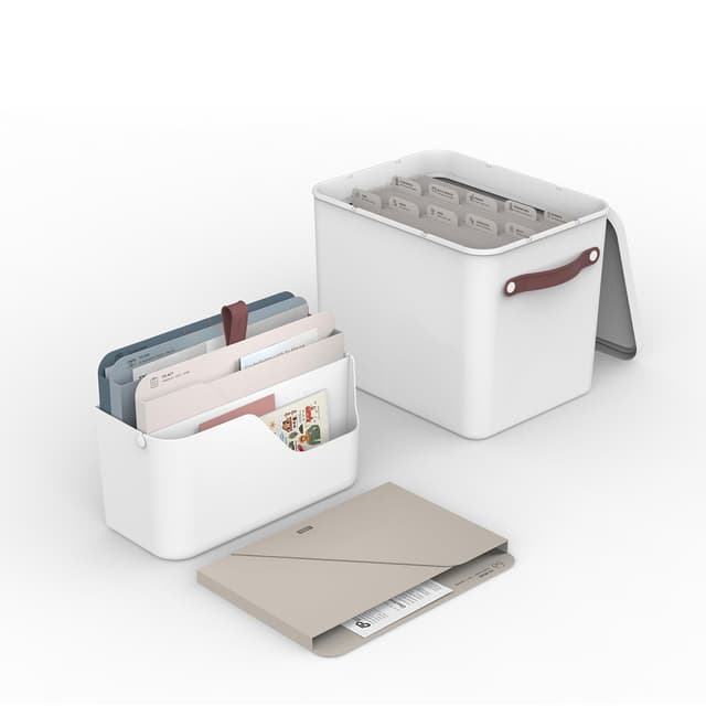 Rotho MyPaper Set Dokumentenorganizer MY PAPER Plus, Kunststoff (PP) BPA-frei, weiss/blau