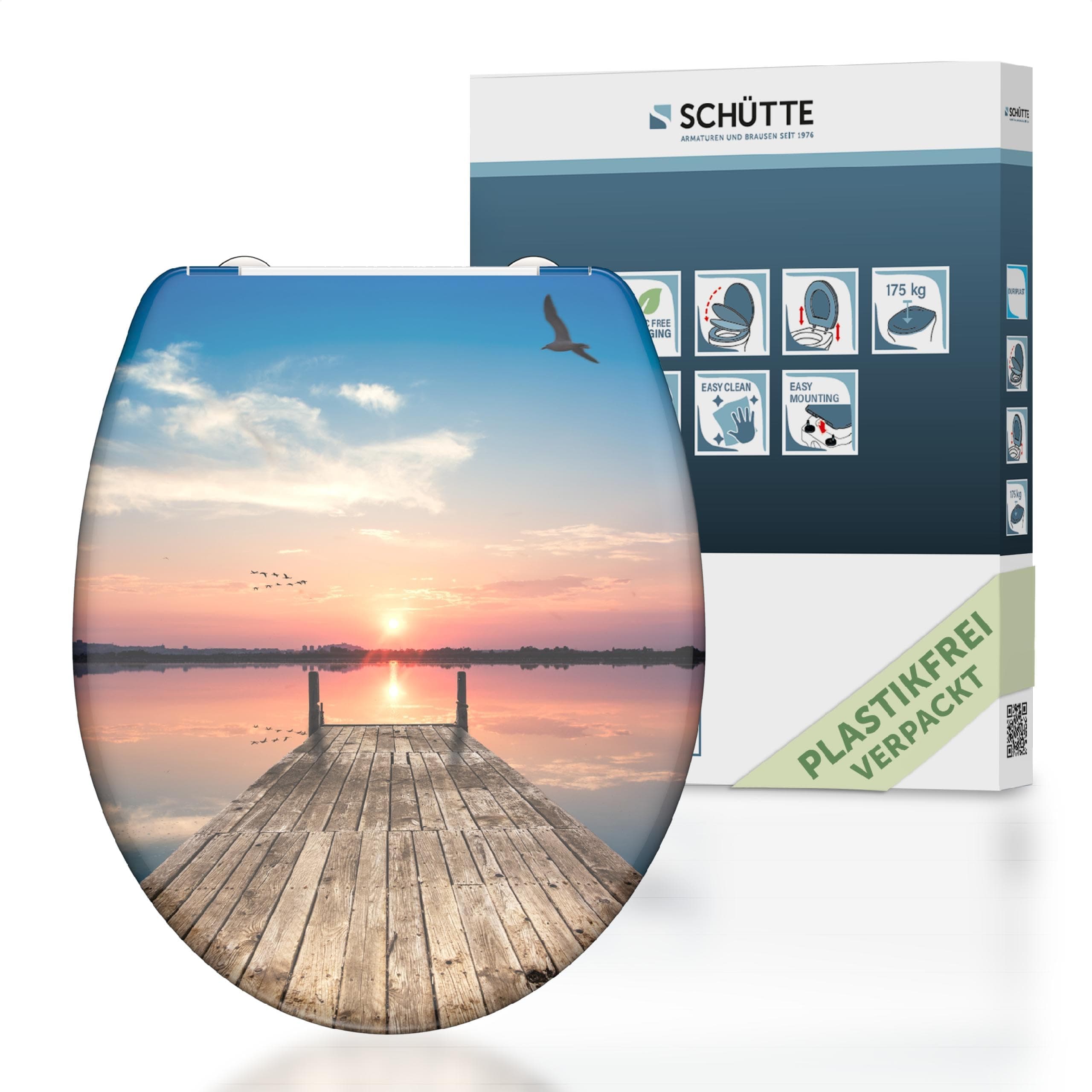 SCHÜTTE WC-Sitz SUNSET mit Absenkautomatik und Schnellverschluss 🚽