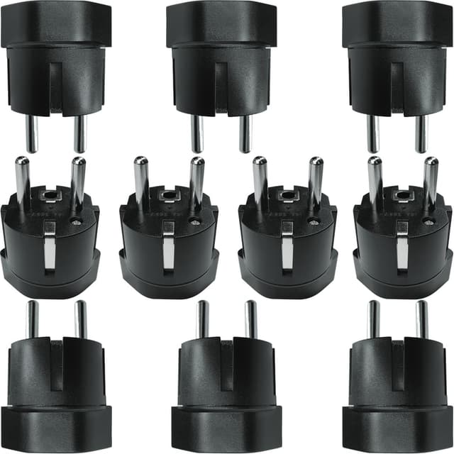 🔌 Schweiz/Liechtenstein auf EU Adapterstecker - 10 Stück Schwarz 🇨🇭🇱🇮
