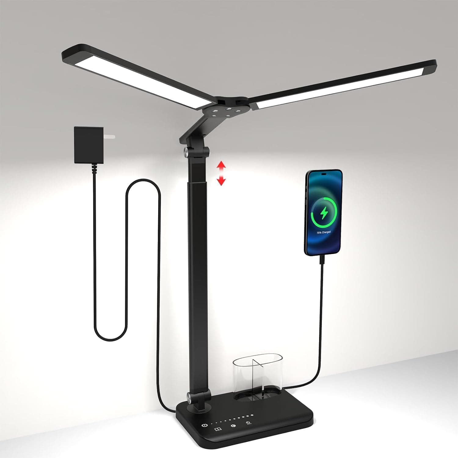 iVict LED-Schreibtischlampe mit Doppelkopf und USB-Ladeanschluss 🌟