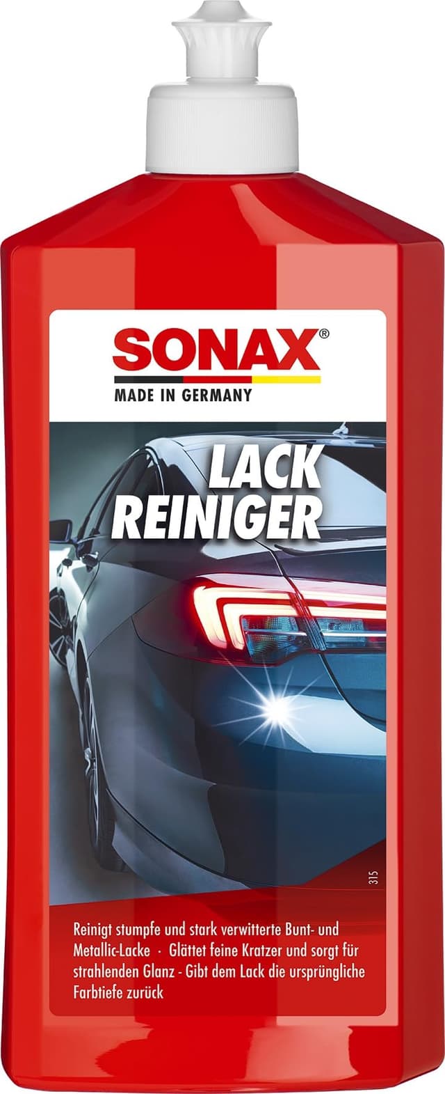 🌟 SONAX LackReiniger (500 ml) kraftvolle Politur für stumpfe und stark verwitterte Bunt- und Metallic-Lacke | Art-Nr. 03022000 500ml Single 🚗