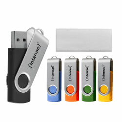 Intenso Office Line USB Stick 5X 64 GB | Super Speed USB-A 3.2 Speicherstick mit bis zu 70 MB/s 🚀🔒🌈