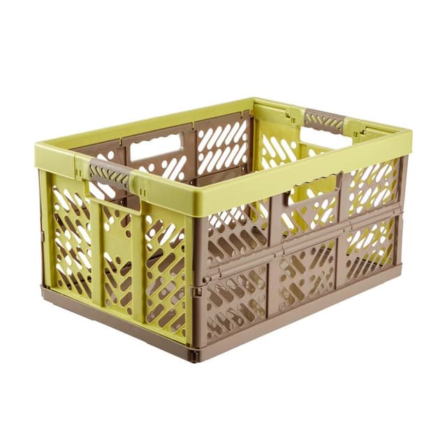 📦🔖 keeeper 4x Stabile Profi-Klappboxen mit Soft-Touch Griffen, 54 x 37 x 28 cm, 45 l, Ben, Grün/ Taupe Grün/Taupe 4er Set - Angebot!