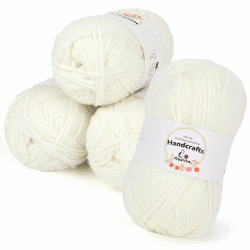Aeelike 200g(4x50g) Häkelgarn Baumwolle zum Stricken, Langlebige Amigurumi-Set 100% Polyacryl Baumwollgarn