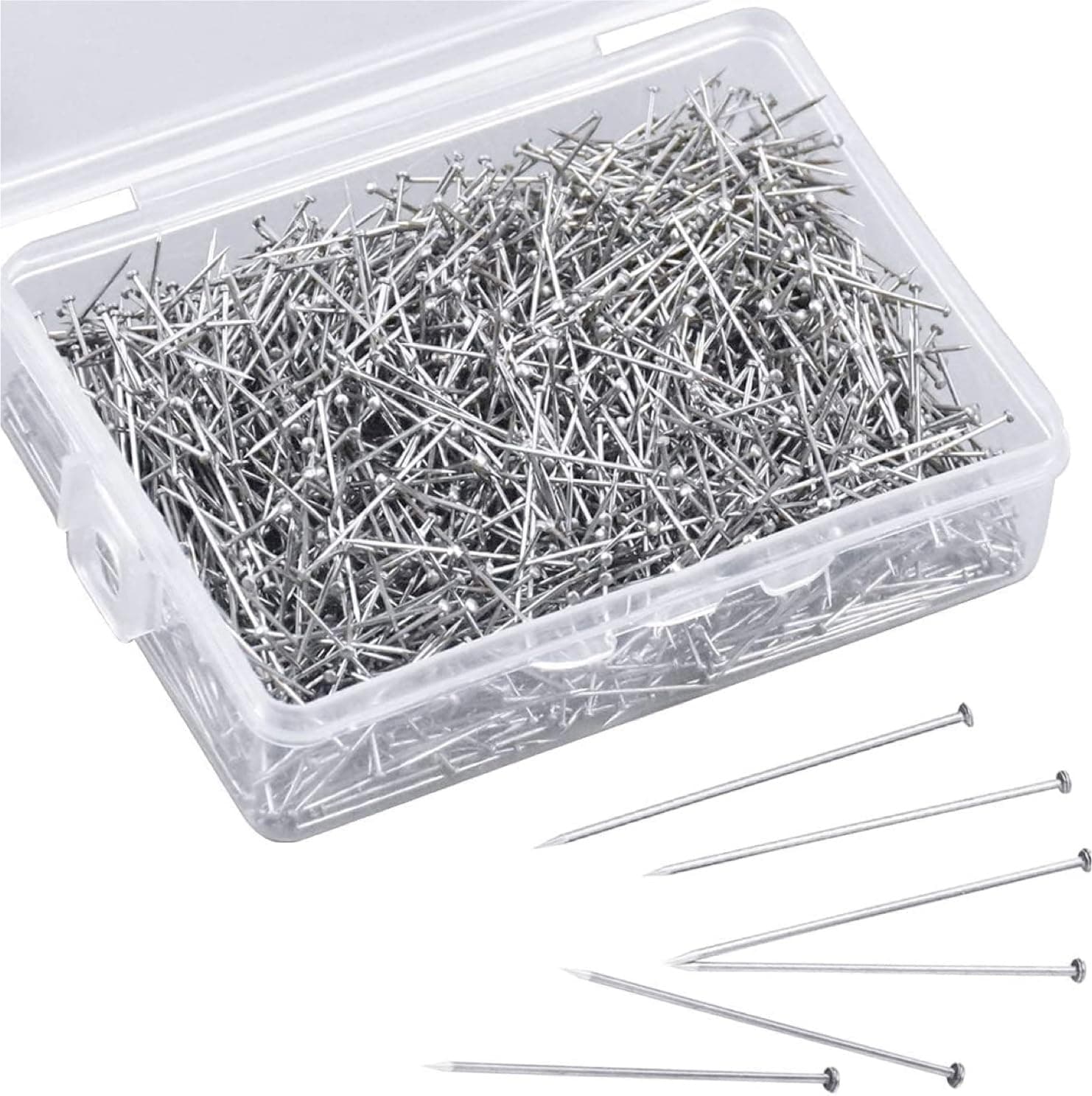 1500 STK. Stecknadeln ohne Kopf - 13 mm Pins in praktischer Box - zum Basteln & Nähen & Kurzwaren 1x Stück 🧷