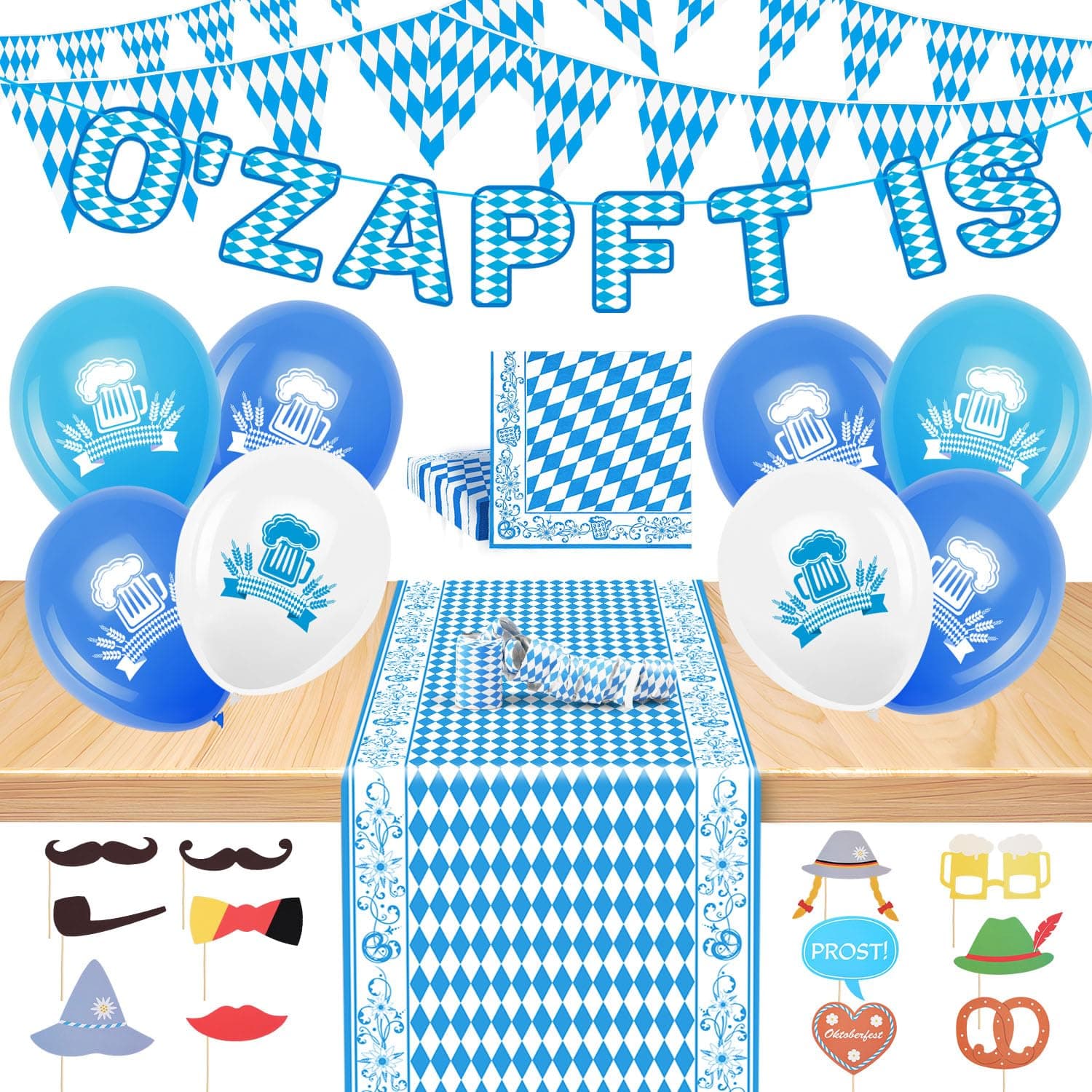 🍻 iZoeL Oktoberfest Deko Set - O'ZAPFT IS 🎉