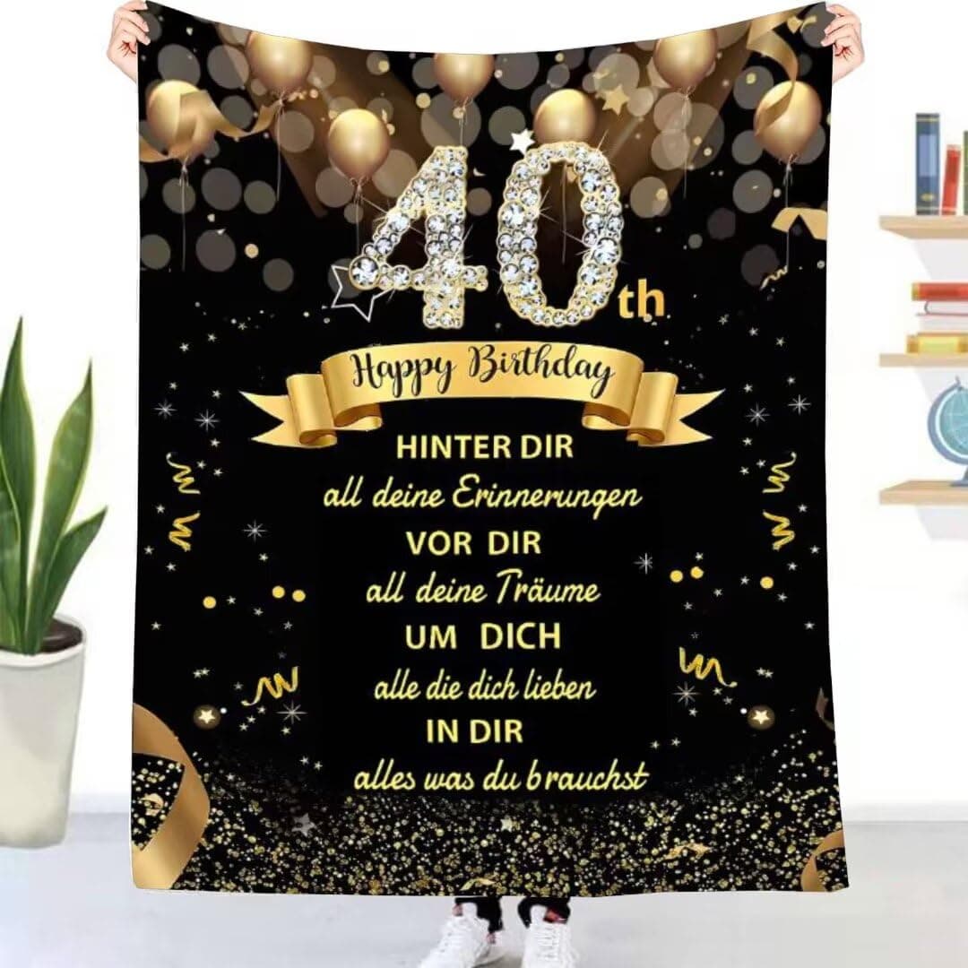 40. Geburtstag Geschenke Decke für Frauen Männer 🎁