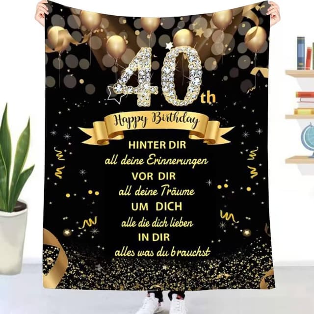 40. Geburtstag Geschenke Decke für Frauen Männer 🎁