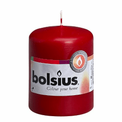 Bolsius Glatte Stumpenkerzen - Weinrot - 10 Stück - 8 cm - Dekorative Haushaltkerzen