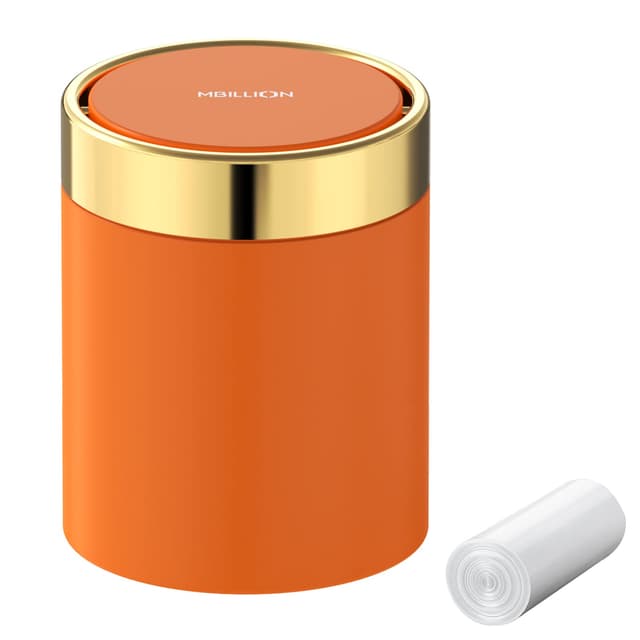 🗑️ Mbillion Mini-Mülleimer mit Deckel - Orange - Sonderangebot!
