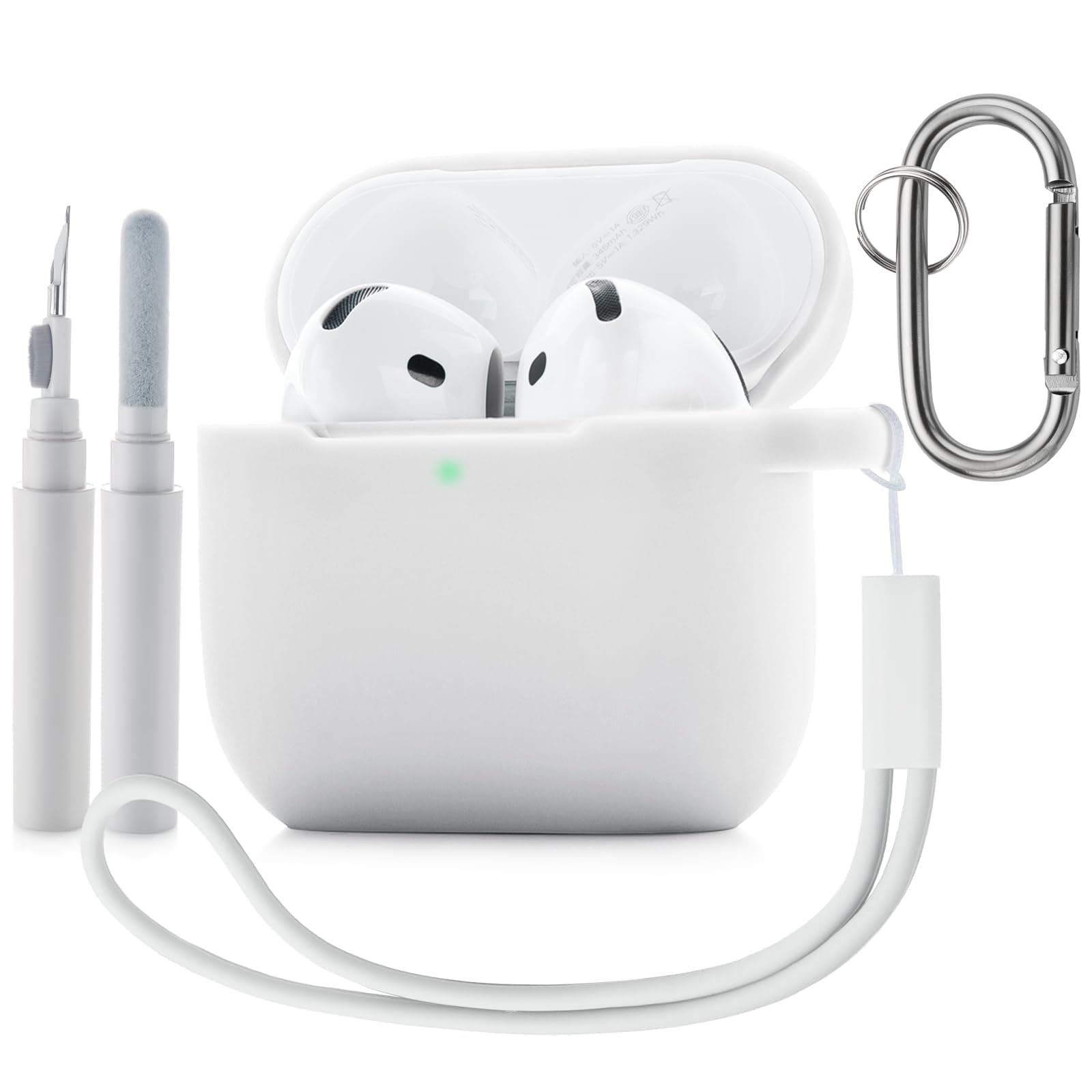Tuocal Silikonhülle für AirPods 4 - 2024 Hülle Case mit Reinigungsset und Karabiner 😍