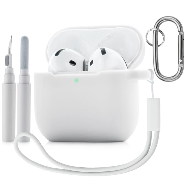 Tuocal Silikonhülle für AirPods 4 - 2024 Hülle Case mit Reinigungsset und Karabiner 😍