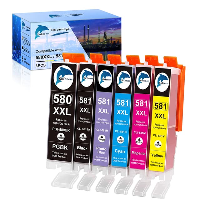 🖨️ GoToners XXL Druckerpatronen Kompatibel für Canon PGI-580 CLI-581 Patronen - Deal!