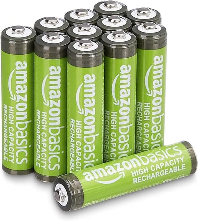🔋🔋 Amazon Basics 12er-Pack wiederaufladbare AAA-NiMH-Akkus mit hoher Kapazität, 850 mAh, 1,2 V