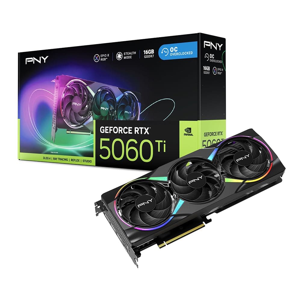 PNY GEFORCE RTX™ 5060 Ti 16GB ARGB Overclocked Triple Fan DLSS 4 - Angebotspreis 480,99€ 🎮💥