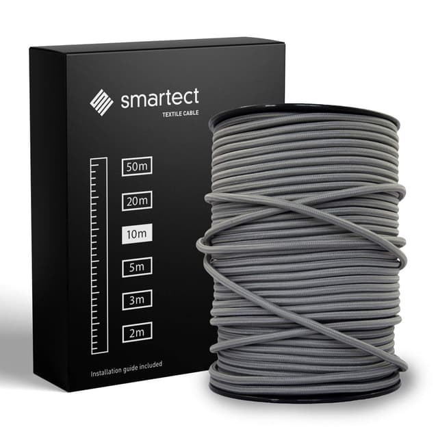 🌟 Smartect Textilkabel Dunkelgrau 10 Meter 🌟
