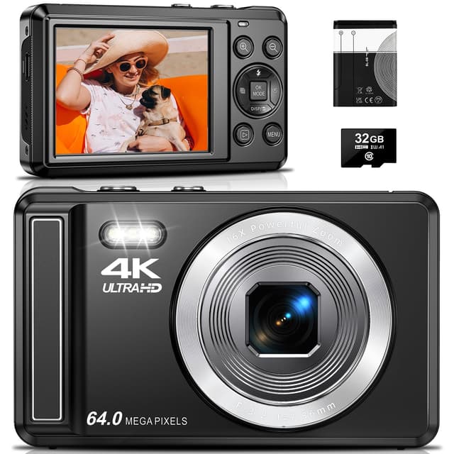 📸🌟 4K Digitalkamera 64MP - Autofokus & Makrofunktion 📷🔍