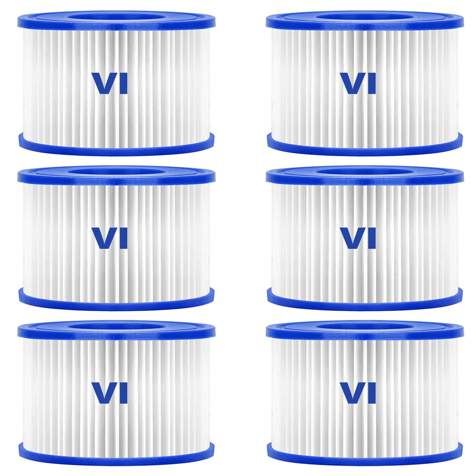Sosayet Filter VI für Pool - 6 Stück Filterkartuschen VI für Bestway Miami, Monaco Lay-Z-Spa, Vegas, Palm Springs