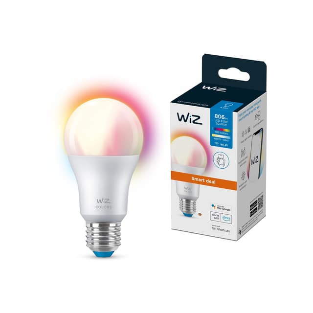 🌈🔆 WiZ Tunable White und Color LED Lampe E27 (806 lm), 60 W 1er-Pack