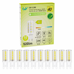 10er G9 LED Lampe Warmweiß 3000K - 10 Stück