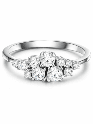 GLANZSTÜCKE MÜNCHEN Damen Ring 925/- Sterling Silber rhodiniert Zirkonia weiß Silberring 50 🌟