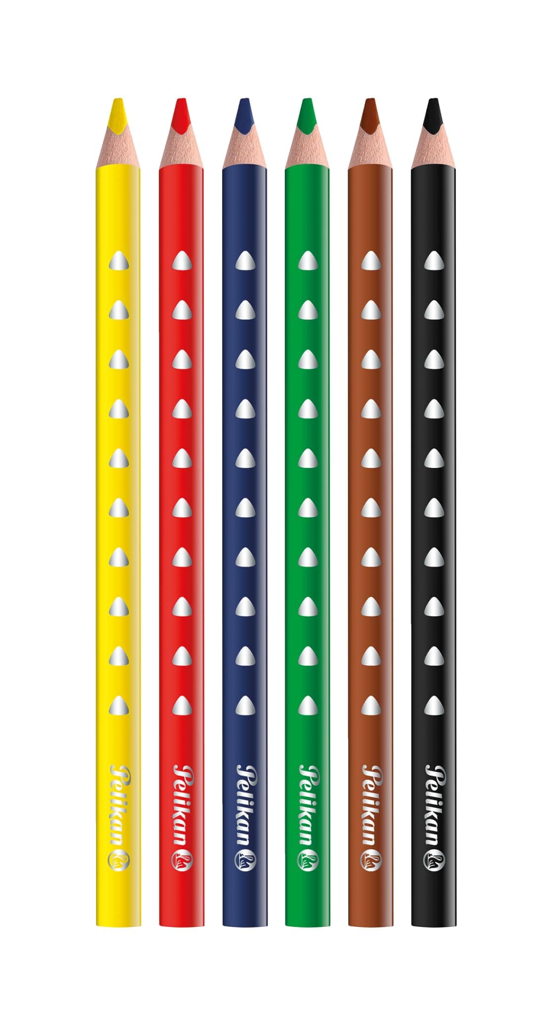 Pelikan Buntstifte-Set Silverino 6-teilig, dreieckig und dick, 6 Farben, Malstifte mit Grip und dreieckigem Schaft 1 stück (6er Pack)