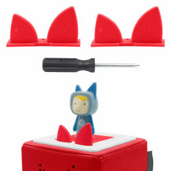 🎧 Ersatz Ohren für Toniebox, Katzenohr Design, 2 Stück (Rot) 🐱