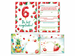 🎉 Junaversum 12 Einladungskarten + Umschläge Set 💌🍓