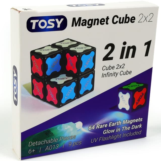 🧩 TOSY Magnet Cube 2x2 – 8 Blöcke, 2-in-1-Spielzeug 🎁