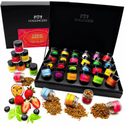 Hallingers ColdBrew Kaltaufguss Orange-Pink - Tee Geschenkset 24 Cold Brew Eistees und Tees aus aller Welt 🍵🎁