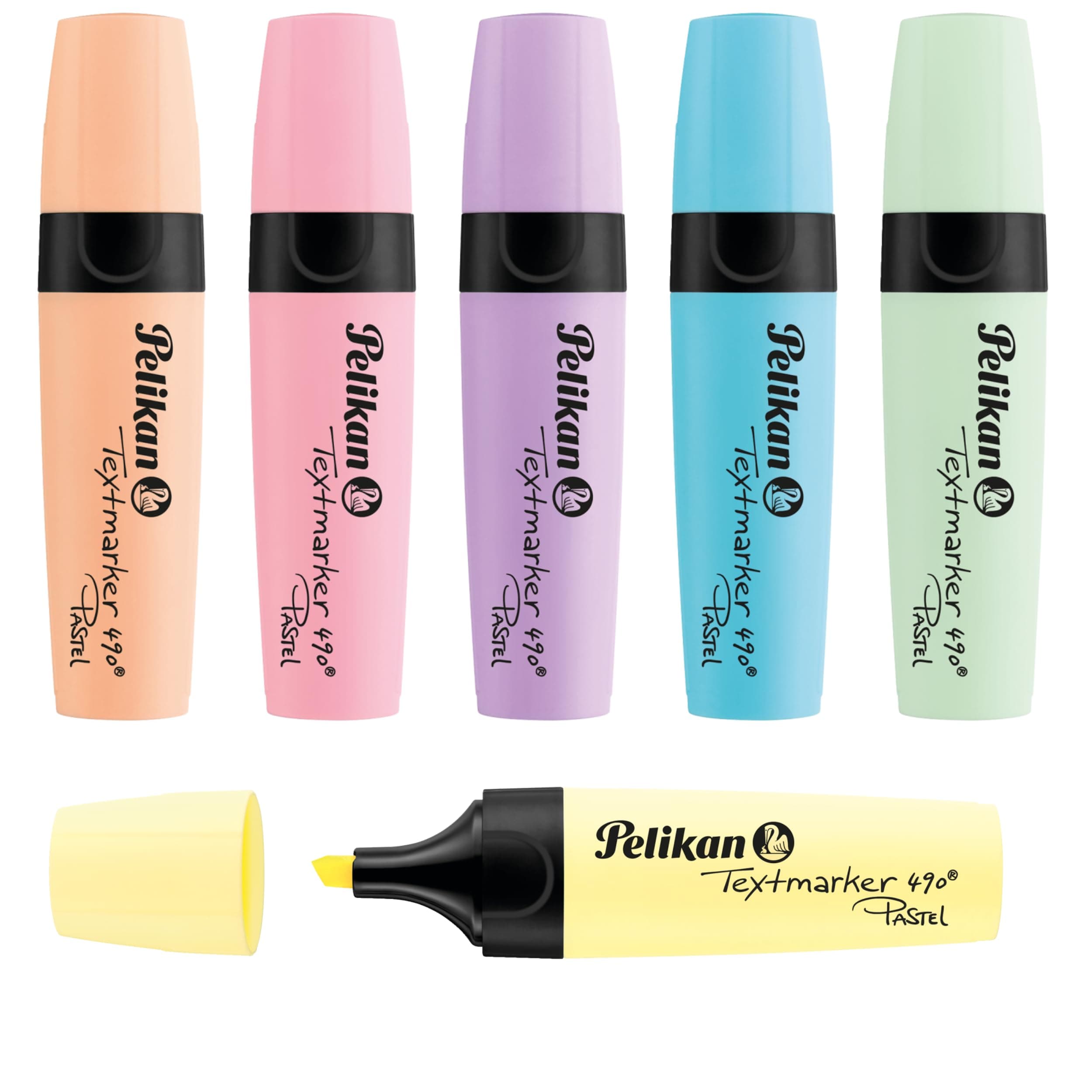 🌈 Pelikan Textmarker 490, 6 x Pastell-Farben, 6 Stück 🌟
