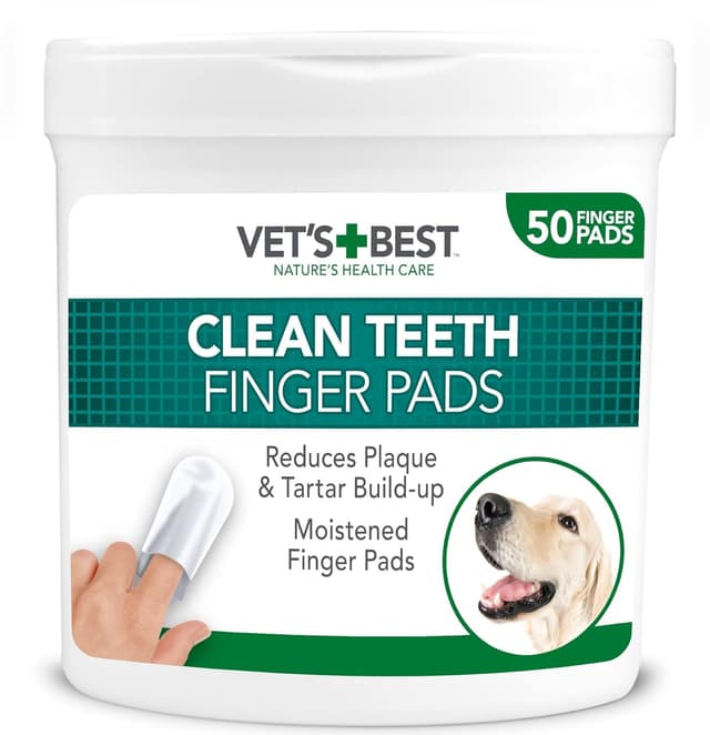 🐶🦷 Vet's Best Hunde Zahnreinigungstücher - 50 Stück, Weiß 🦷🐶
