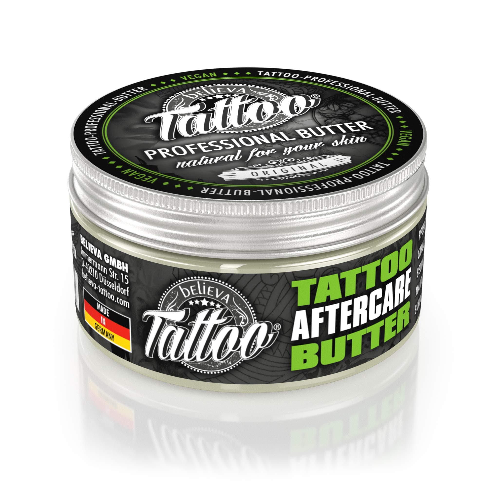 Believa Tattoo Butter - Premium Tattoopflege mit veganer Formel und natürlichen Inhaltsstoffen